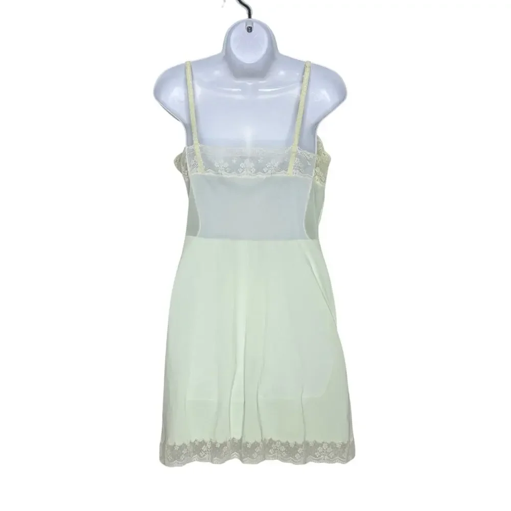 Vintage Hollywood Vassarette Mint Green Nylon Slip Lingerie Babydoll S *flaw